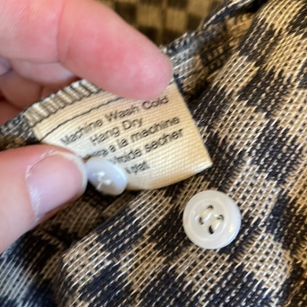 𝅺NWT Beaton Linen Short Jacket in Grey Check_5